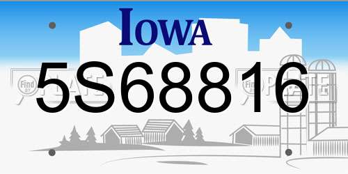 5S68816 Iowa License Plate