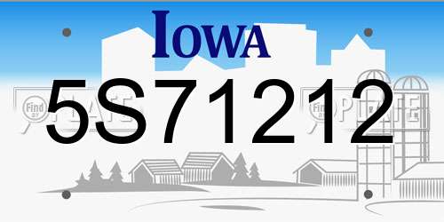 5S71212 Iowa License Plate