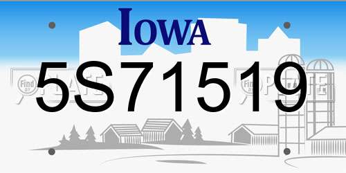 5S71519 Iowa License Plate