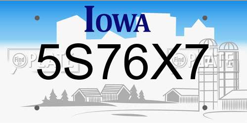 5S76X7 Iowa License Plate