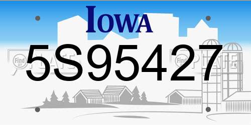 5S95427 Iowa License Plate