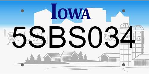 5SBS034 Iowa License Plate
