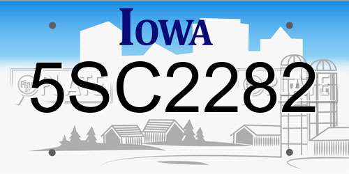 5SC2282 Iowa License Plate