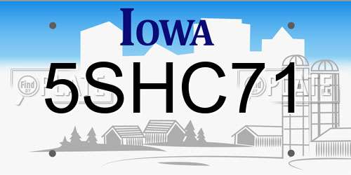 5SHC71 Iowa License Plate