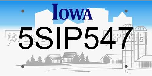 5SIP547 Iowa License Plate