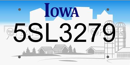 5SL3279 Iowa License Plate