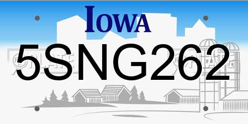 5SNG262 Iowa License Plate