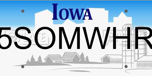 5SOMWHR Iowa License Plate
