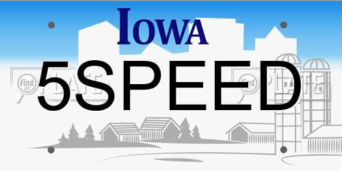 5SPEED Iowa License Plate