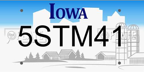 5STM41 Iowa License Plate
