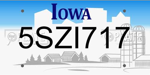 5SZI717 Iowa License Plate