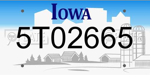 5T02665 Iowa License Plate