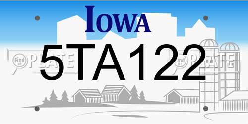 5TA122 Iowa License Plate