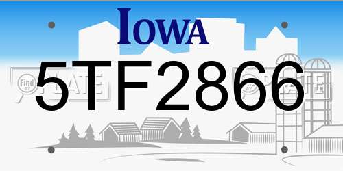 5TF2866 Iowa License Plate