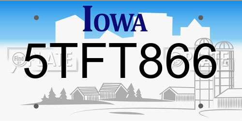 5TFT866 Iowa License Plate