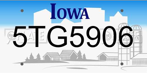 5TG5906 Iowa License Plate