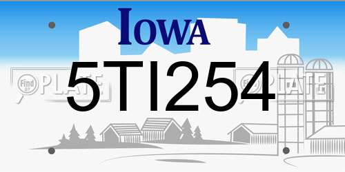 5TI254 Iowa License Plate