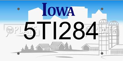 5TI284 Iowa License Plate