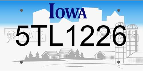 5TL1226 Iowa License Plate