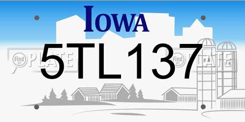 5TL137 Iowa License Plate