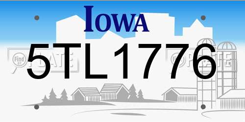 5TL1776 Iowa License Plate