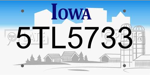 5TL5733 Iowa License Plate
