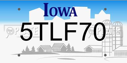 5TLF70 Iowa License Plate