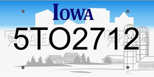 5TO2712 Iowa License Plate
