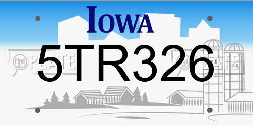5TR326 Iowa License Plate