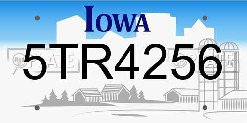 5TR4256 Iowa License Plate