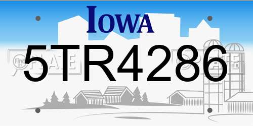 5TR4286 Iowa License Plate