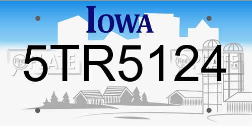 5TR5124 Iowa License Plate
