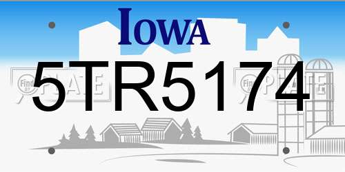 5TR5174 Iowa License Plate