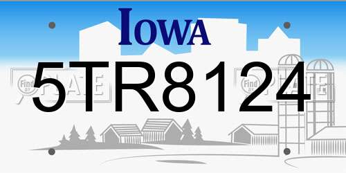 5TR8124 Iowa License Plate