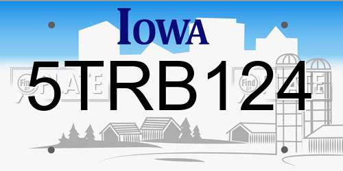 5TRB124 Iowa License Plate
