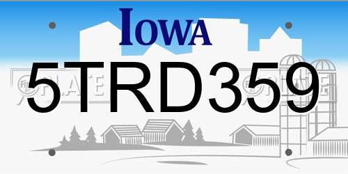 5TRD359 Iowa License Plate