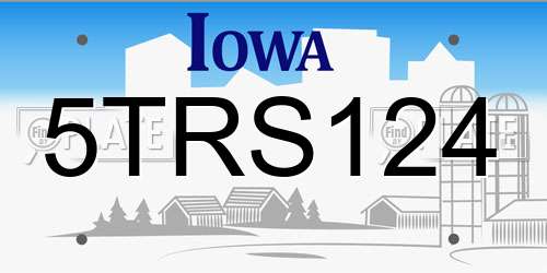 5TRS124 Iowa License Plate