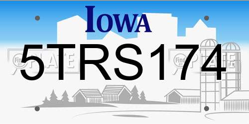 5TRS174 Iowa License Plate