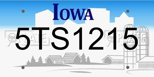 5TS1215 Iowa License Plate