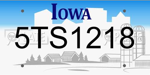 5TS1218 Iowa License Plate