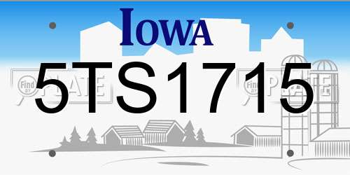 5TS1715 Iowa License Plate