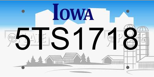 5TS1718 Iowa License Plate
