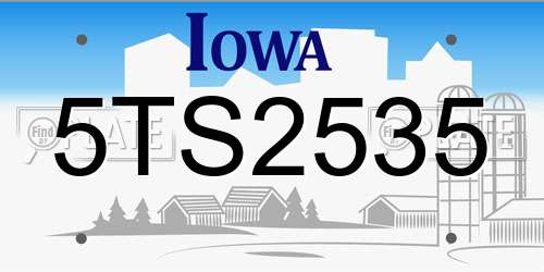 5TS2535 Iowa License Plate