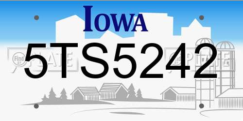 5TS5242 Iowa License Plate