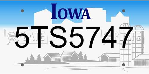 5TS5747 Iowa License Plate