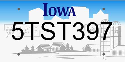 5TST397 Iowa License Plate