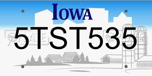 5TST535 Iowa License Plate