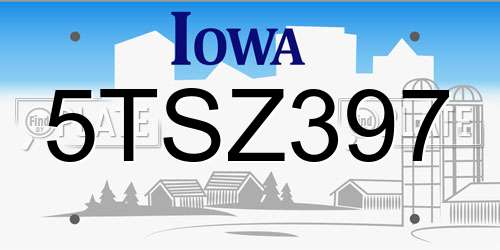 5TSZ397 Iowa License Plate