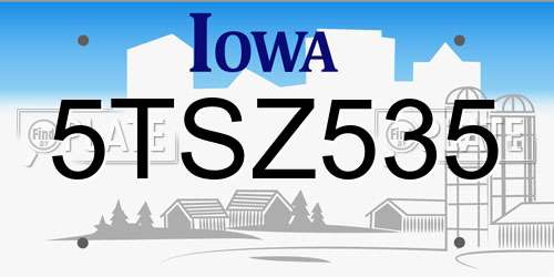 5TSZ535 Iowa License Plate