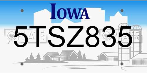 5TSZ835 Iowa License Plate